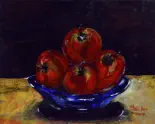 Stillleben Äpfel, Acryl auf Hartfaser, 2004, 30 x 40 cm