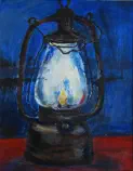 Stalllaterne, Acryl auf Leinwand, 2008, 36 x 28 cm