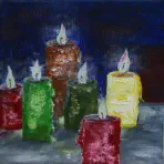 Kerzen, Acryl auf Leinwand, 2012, 40 x 40 cm